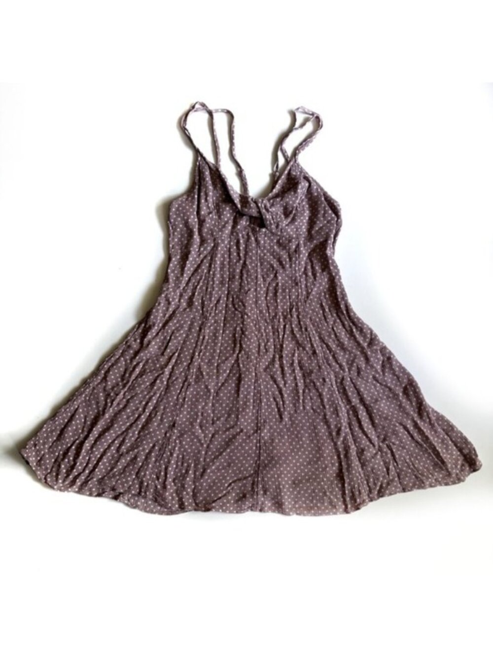 American Eagle Purple with White Polka Double Strap Baby Doll Dress - 0